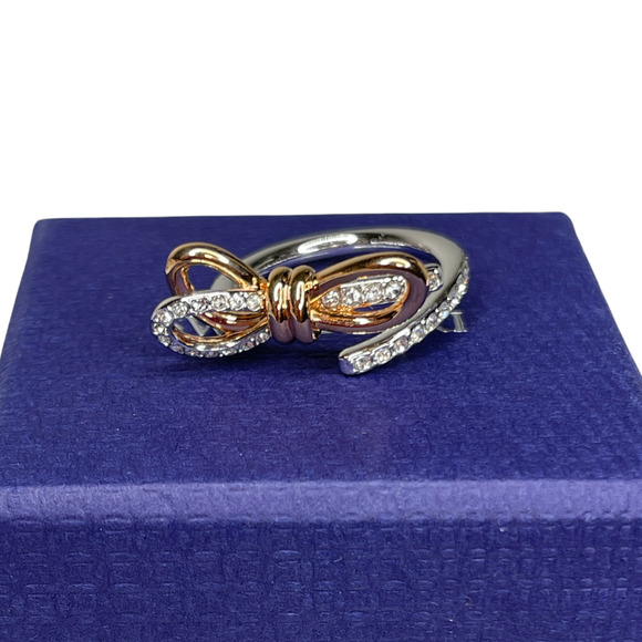 Swarovski Lifelong Bow ring Bow, White, Mixed metal finish Size Eur 58 / 8 USA - Picture 2 of 7